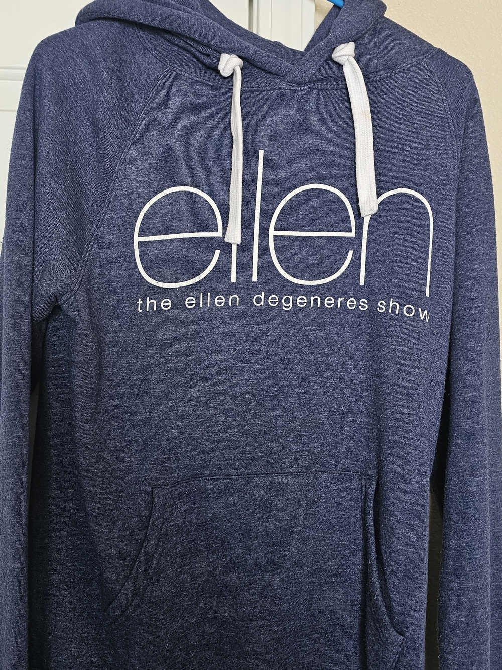 Ellen Degeneres Navy Blue Hoodie with White Logo